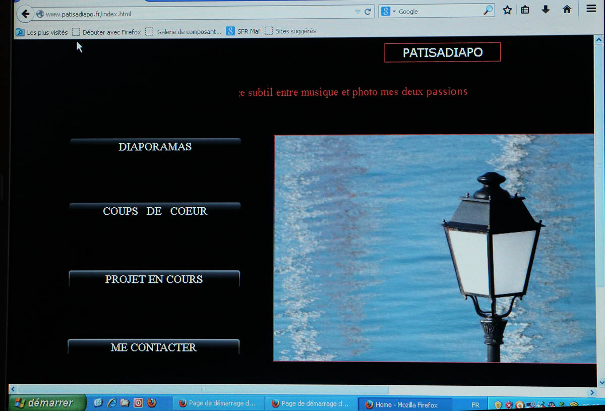 Voila la page d'accueil